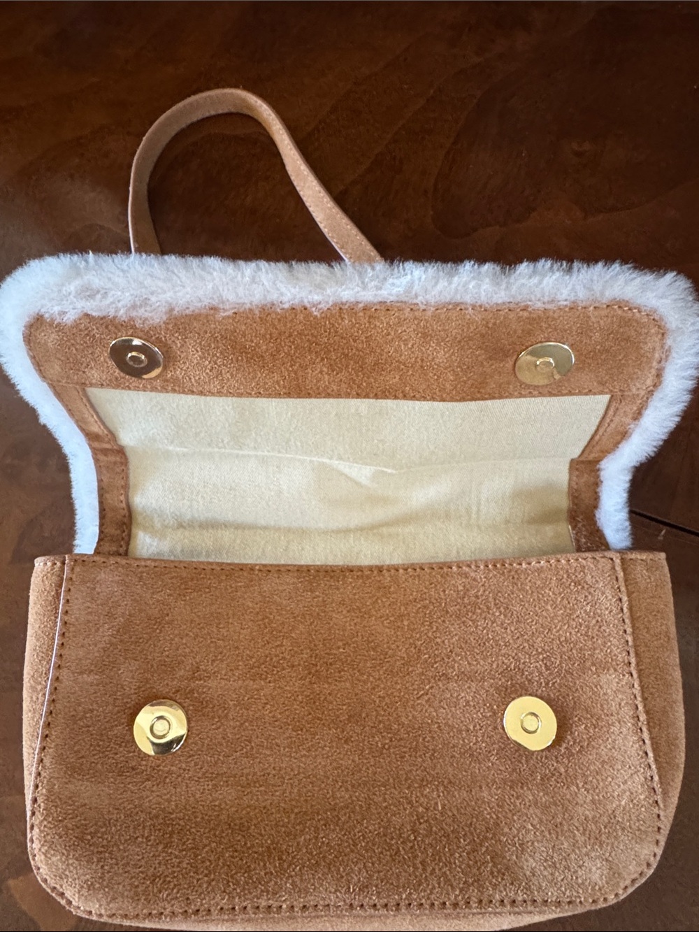 Mark & Graham Sloane Suede and Shearling Shoulder Bag - New! - Picture 5 of 7